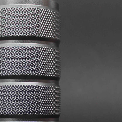 Close-up of the numerous dots on a grey Nagao shift knob