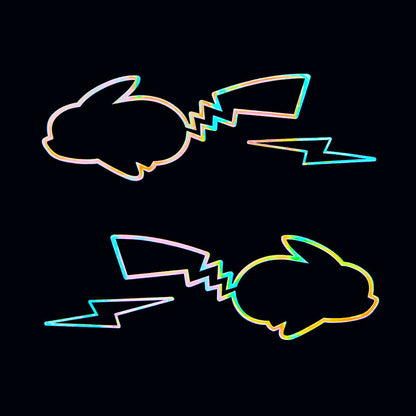 Iridescent Lightning Jumping Pikachu Sticker